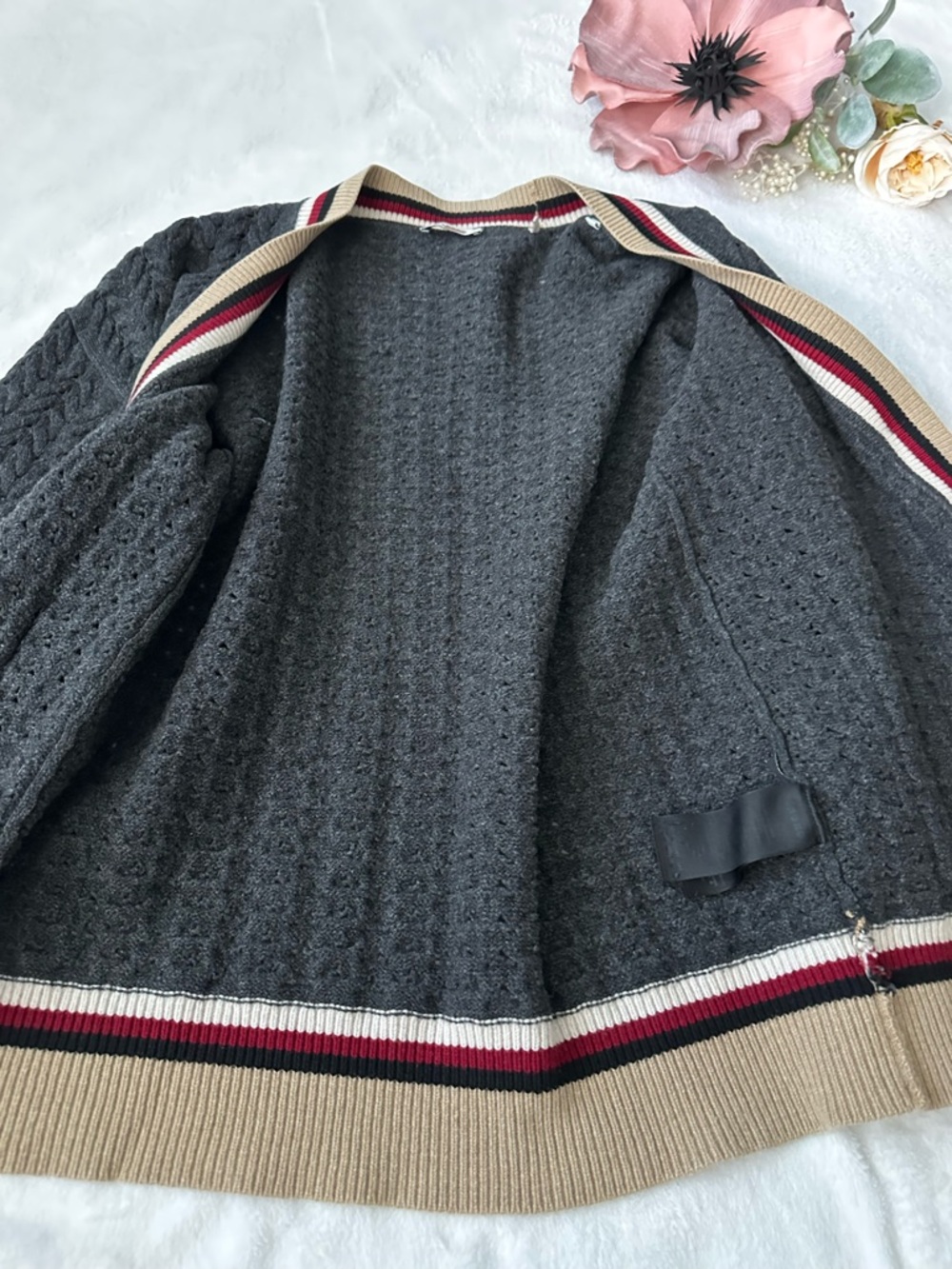 Sandro Monogram  varsity stripe Cardigan Medium - Picture 4 of 14